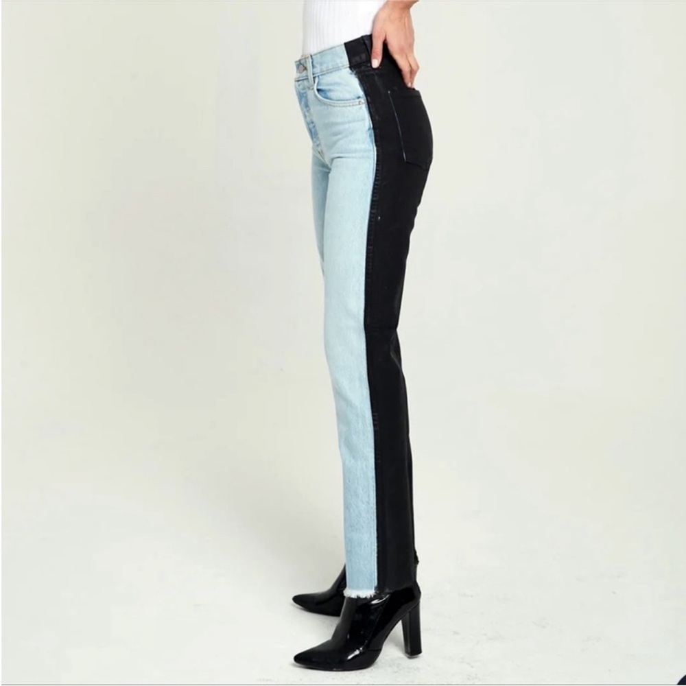 Revice Ex Boyfriend High Rise Denim Jeans Two Tone Harlow Wash